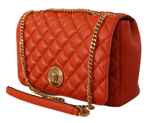 Versace Red Nappa Leather Medusa Shoulder Bag